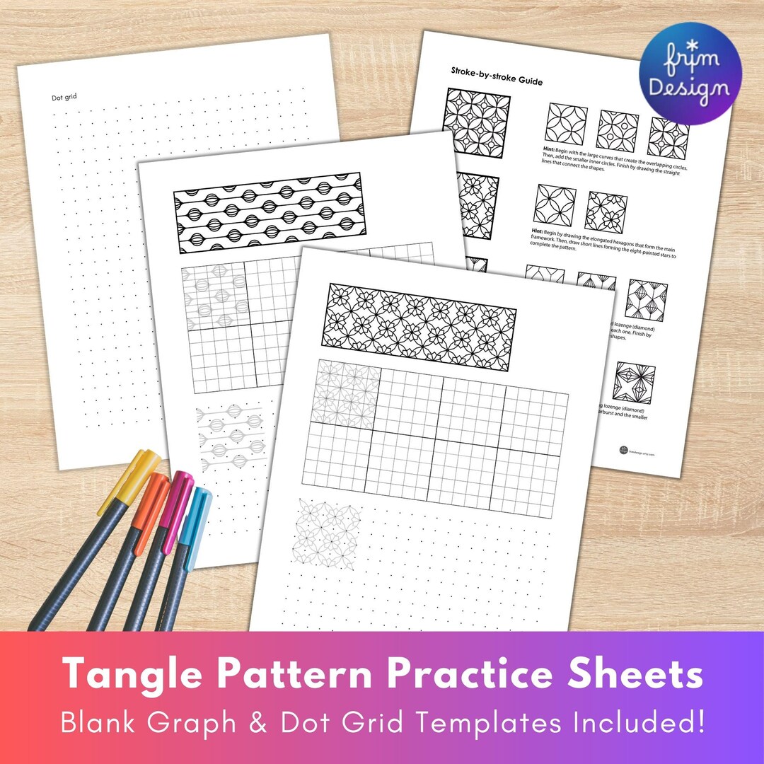 How to Draw Patterns | Step-by-step Zentangle Practice Sheets for ...