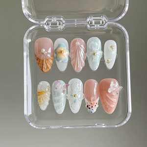 3d graffiti y2k nail/ custom press on nails/ hand made Press on Nails/Faux Acrylic Nails/ Gel Nails/Press on Nails