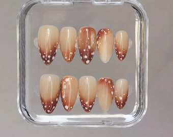 Bambi dear print Press On Nails: Custom gel Nails