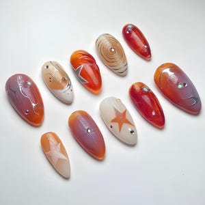 colorful graffiti hand painted nail/ custom press on nails/ hand made Press on Nails/Faux Acrylic Nails/ Gel Nails/Press on Nails