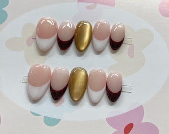 Cat Eye Effect Press On Nails: Handmade Faux Acrylic Gel Nails
