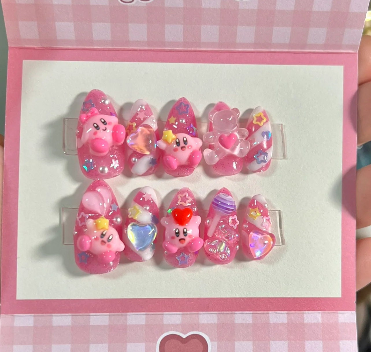 Kirby Y2K Press On Nails | Handmade Sanrio Gel Nails