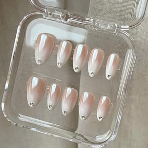 Ombre Chrome Press On Nails: Handmade Faux Acrylic Gel Nails