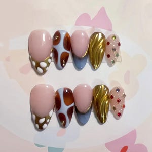 free style french nails/ custom press on nails/ hand made Press on Nails/Faux Acrylic Nails/ Gel Nails/Press on Nail