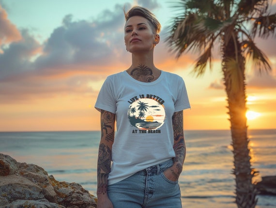 Life Is Better At The Beach Graphic T Shirt Palm Trees Ocean Life Is Better At The Beach Graphic T Shirt Palm Trees Ocean