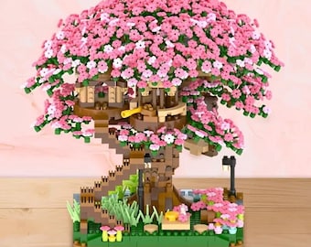 Adorable DIY Cherry Blossom Treehouse - 2008 parts, detailed collector's model - Perfect for experienced builders