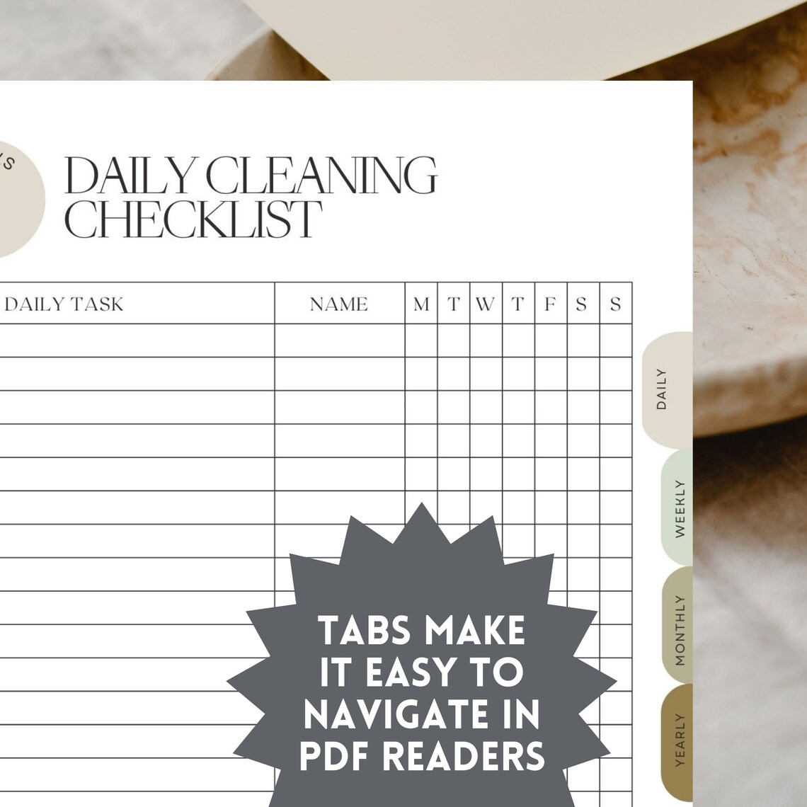 Cleaning Checklist Daily Weekly Monthly Yearly Planner for Small ...