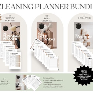 Spring Cleaning Planner Bundle Whole house deep cleaning checklist Cleaning Planner Checklist printable Declutter Deep Cleaning planner