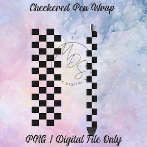 Checkered Pen Wrap Digital File: Glitter/Epoxy Pens (PNG Download)
