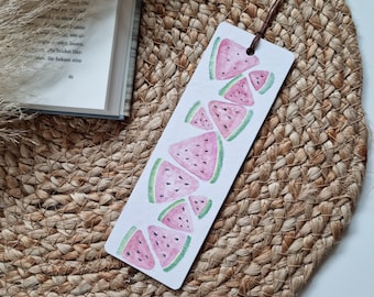 Lesezeichen Handgemalt Wassermelone Aquarell