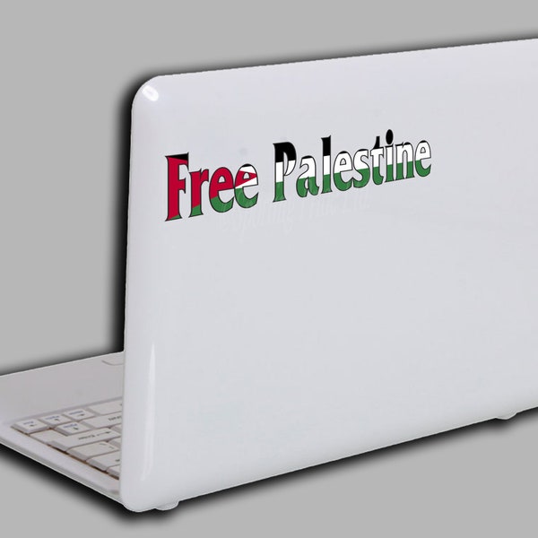 2er-Pack Free Palestine Flagge ideal für Laptop, Tablet, Fenster, Auto, Lunchbox Aufkleber 8 "(200mm)
