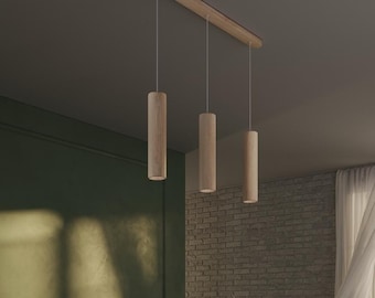 Oak pendant lights for kitchen island and dinind table TIMBER