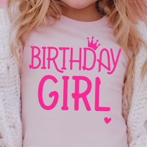 Birthday Girl T-Shirt, Cute Birthday Tee, Pink Birthday Shirt, Girls 7th 9th Birthday Gift, Birthday Outfit, Party TShirt, Princess Shirt