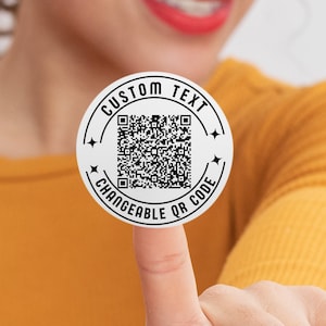 Code QR personnalisé modifiable, Stickers extérieurs dynamiques, Message de code QR personnalisé, Message de code QR modifiable, Sticker rond de code QR