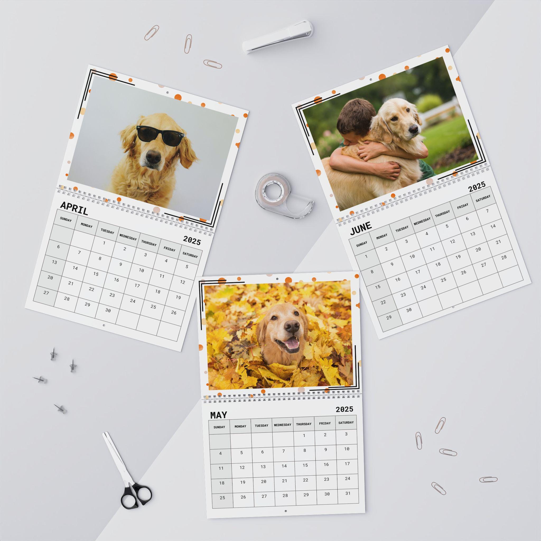 Custom Dog Photo Calendar 2025, Personalized Dog Photo Calendar, Dog Moms, Dog Lover Calendar, 2025 Custom Dog Calendar, Dad Dog Calendar