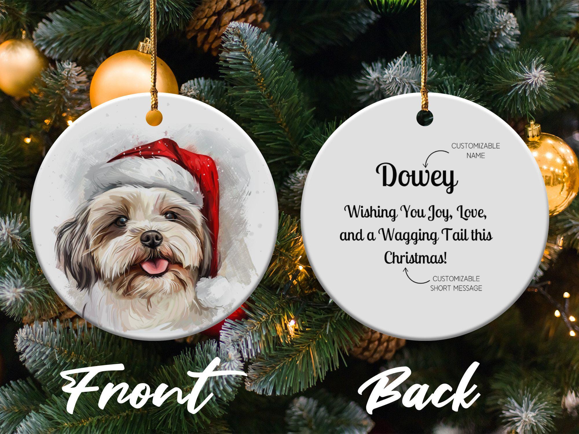 カスタムシーズークリスマス犬オーナメント、かわいいシーズーホリデー