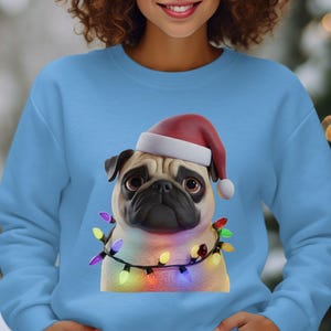 Cute Pug Christmas T-Shirt, Pug Christmas Shirt, Pug Lover Christmas Outfit, Pug Lover Xmas Shirt, Christmas Pug Mom, Christmas Pug Dad Gift