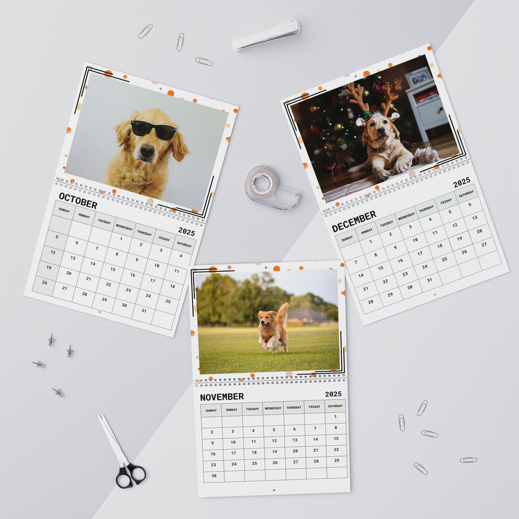 Custom Dog Photo Calendar 2025, Personalized Dog Photo Calendar, Dog Moms, Dog Lover Calendar, 2025 Custom Dog Calendar, Dad Dog Calendar