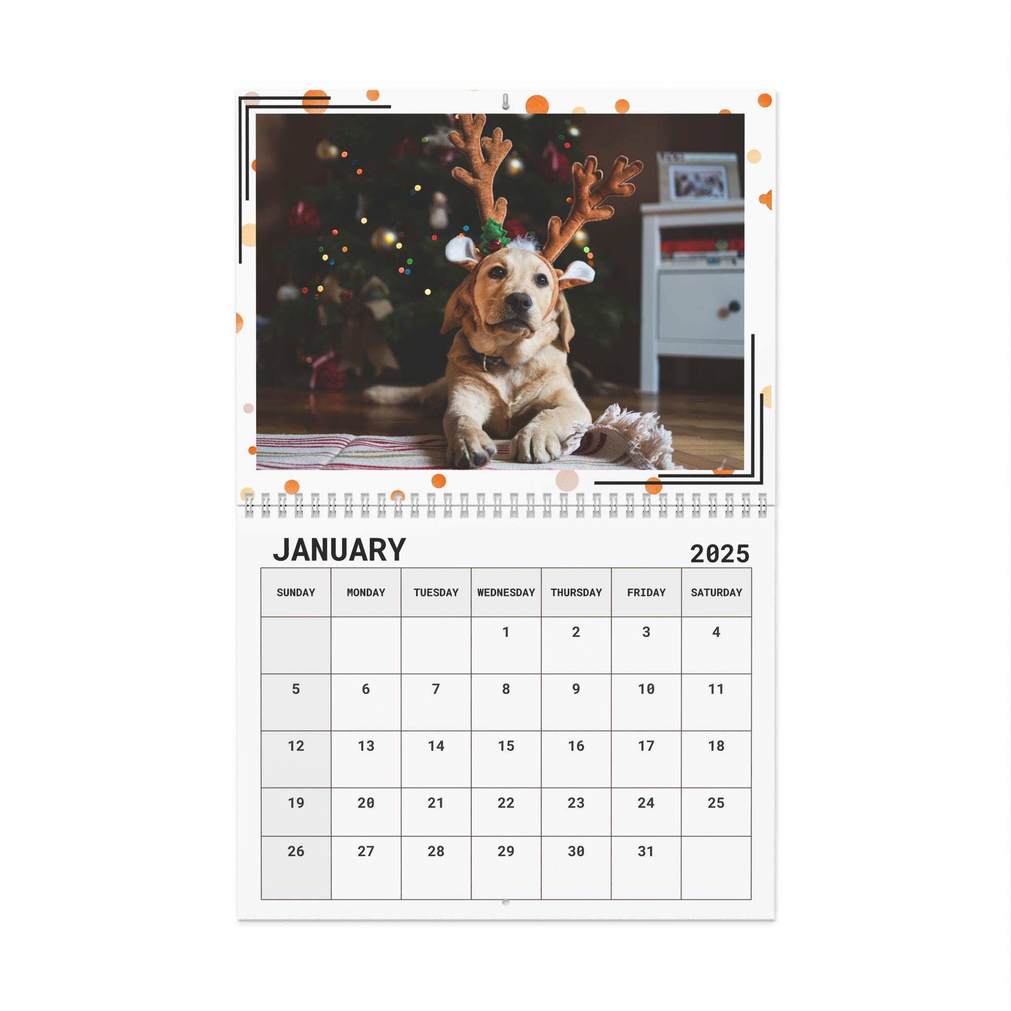 Custom Dog Photo Calendar 2025, Personalized Dog Photo Calendar, Dog Moms, Dog Lover Calendar, 2025 Custom Dog Calendar, Dad Dog Calendar