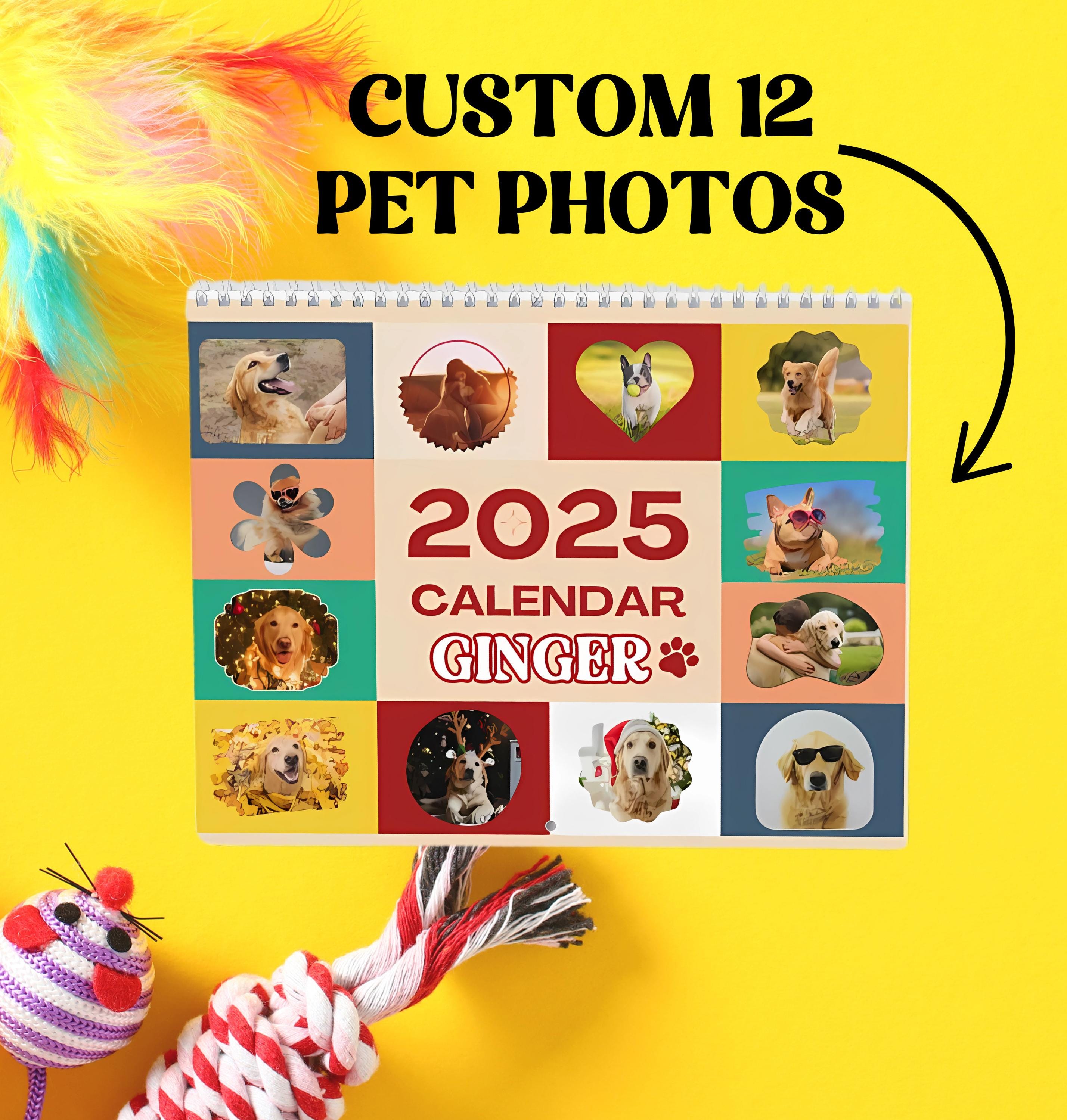 Custom Dog Photo Calendar 2025, Personalized Dog Photo Calendar, Dog Moms, Dog Lover Calendar, 2025 Custom Dog Calendar, Dad Dog Calendar