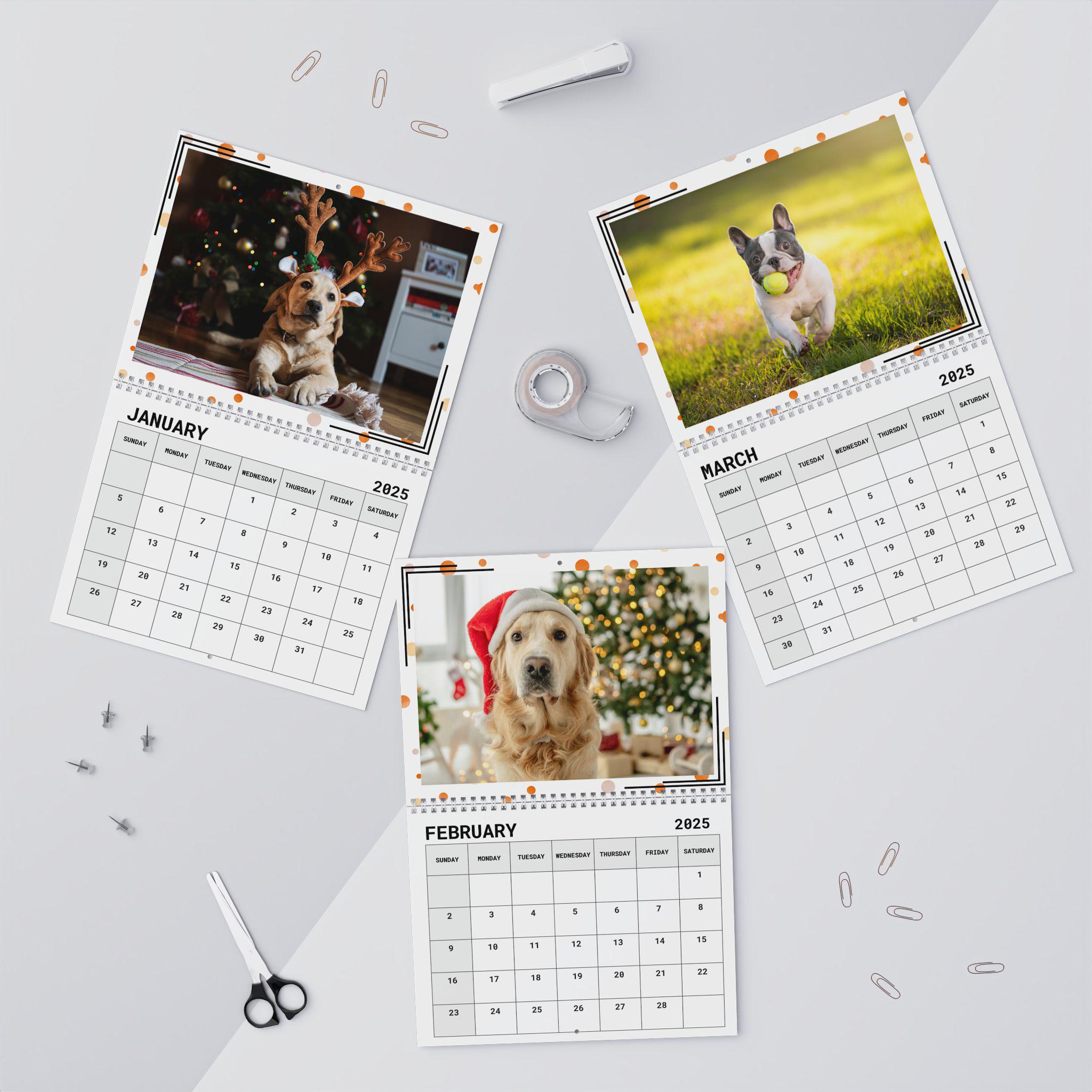 Custom Dog Photo Calendar 2025, Personalized Dog Photo Calendar, Dog Moms, Dog Lover Calendar, 2025 Custom Dog Calendar, Dad Dog Calendar