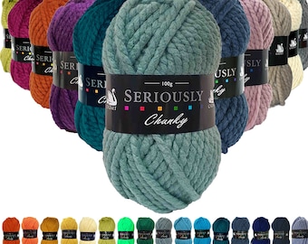 Cygnet Seriously - SUPER CHUNKY Yarns - 100% Acrylic 100g Ball - For Colourful Fun Hand Knitting & Crochet