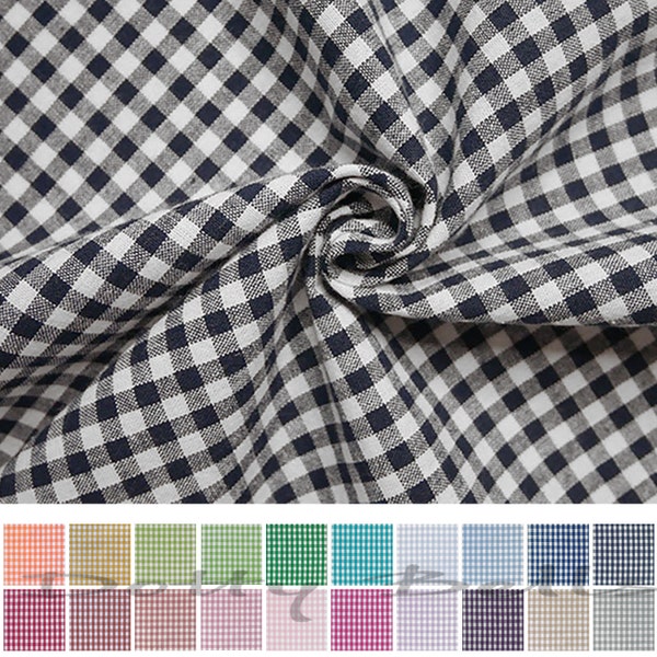 100% Cotton Gingham Fabric 1/4" (4mm x 5mm) Check - by the Metre, 1/2 Metre, Fat Quarter for Sewing Quilting Dressmaking Crafts