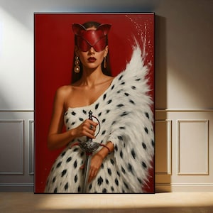 Chic Leopard Woman Vogue Poster Canvas Wall Art - Preppy Room Decor - Fashion Wall Art - Trendy Wall Art, Vogue Wall Art Print, Feminist art