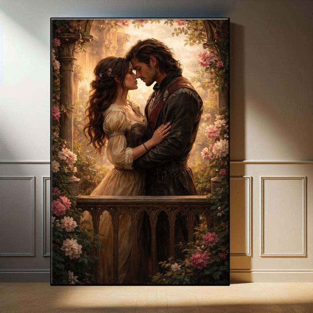 Timeless Love Couple Canvas Wall Art, Romantic Fantasy Painting for ...