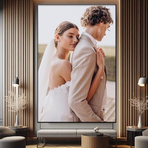 Custom Unique Wedding Romantic Couple Canvas Wall Art Gift, 1st Anniversary Gift Decor, Custom Photo Print, Anniversary gift, Couples Gift