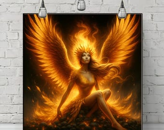 Phoenix Canvas Print: Divine Feminine Wall Art for Feminist Home Decor