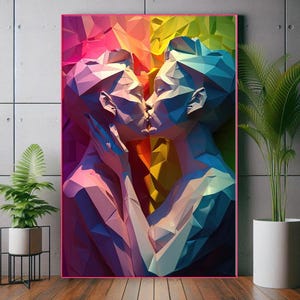 Trendy Queer Lgbtq Lesbian Wedding Gifts Canvas Wall Art, Abstract Lesbian Art, Lesbian Poster, Lesbian Wedding Gift, Lgbtq Feminist Art