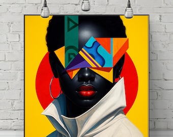 Doek zwarte vrouw: Basquiat-muurkunst voor Afrikaans-Amerikaans decor