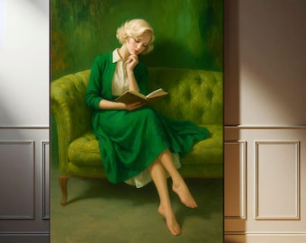Reading Book Nook Canvas Print: Cozy Bookish Wall Art for Library Decor