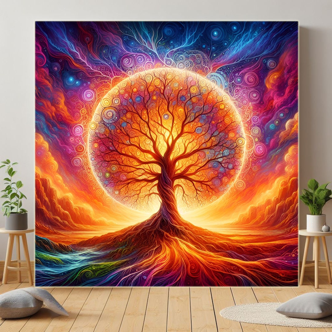 Tree of Life Wall Art, Nature Sacred Tree Art, Tree of Life Canvas