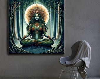 Buddha Canvas Print: Yoga Wall Art & Zen Garden Calming Artwork