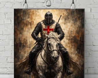 Mittelalterlicher Ritter Print: Eine maskuline Wanddekoration für die Wanddekoration