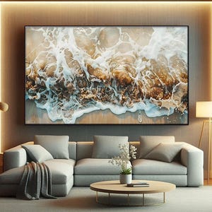 Nature Crashing Coastal Waves Canvas Wall Art, Ocean Coastal Wall Art, Coastal Decor, Nautical Wall Art, Beach Decor, Housewarming Gift