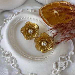 14K gold filled grote bloemoorbellen, dikke gouden zomerbloemenoorbel, gouden statementoorbel, bohemien-oorbellen voor haar, bloemenoorbellen