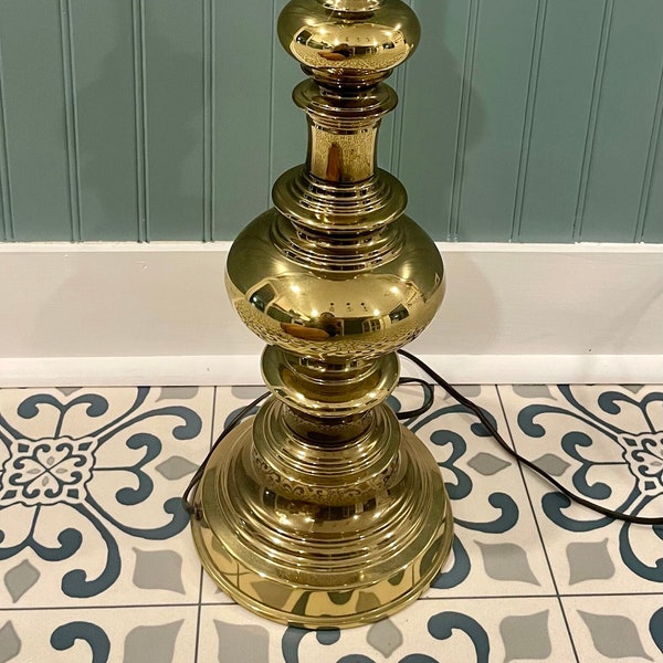 Stiffel Style Mid Century Modern Solid Brass Lamp (No Shade)