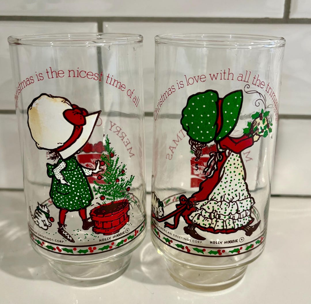 5個セット USAヴィンテージ コカコーラ ホリーホビー クリスマス限定 グラス Pair of Vintage Holly Hobbie Christmas Coca-cola Glasses - Etsy