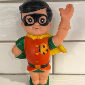 Vintage 1978 Gumowa zabawka do ściskania DC Comics Batman Junior Robin
