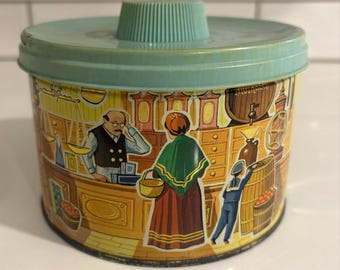 Lata antigua de caramelos tradicionales de la Sra. Leland, del año 1958.