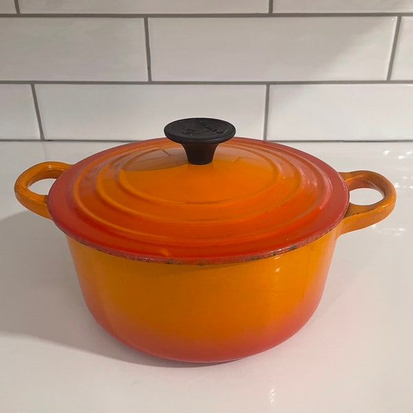 Vintage Le Creuset Cast Iron Dutch Oven with Lid "B"