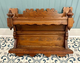 Antique Victorian Eastlake Wooden Ornate Shelf