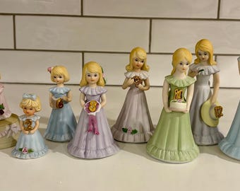 Vintage Ceramic Enesco Growing Up Blond Birthday Girl Collection - Choose Age