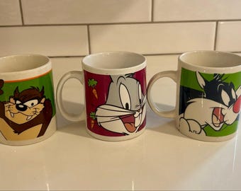 Set of 3 1999 Warner Bros. Looney Tunes Mugs
