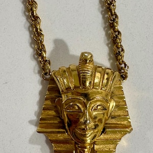 Vintage Trifari Pharoah King Tut Tutankhamun Necklace 1960s