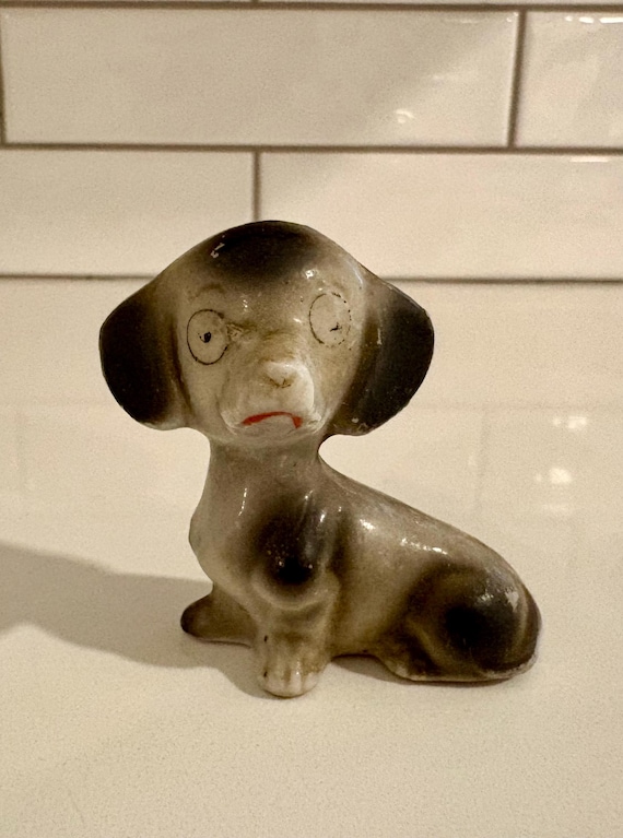 Vintage Ceramic Dog/dachshund Weenie Dog Figurine Made in Japan