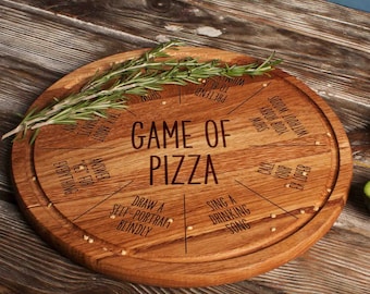 Tabla de pizza de roble personalizada, Tabla de cortar de madera para su cocina o regalo, Tabla de cortar